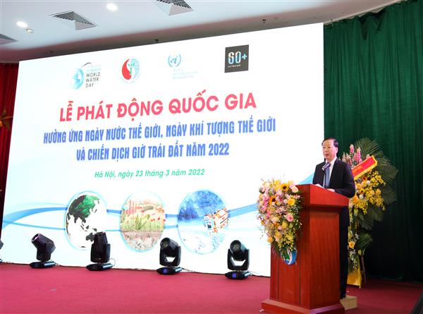 Bài phát biểu của Bộ trưởng Trần Hồng Hà tại Lễ phát động quốc gia hưởng ứng Ngày nước thế giới, Ngày Khí tượng thế giới, Chiến dịch Giờ trái đất năm 2022